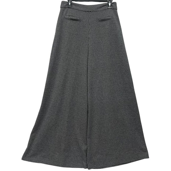 Free People Wide Leg Palazzo Pants Black White Check Gaucho M - Picture 2 of 9